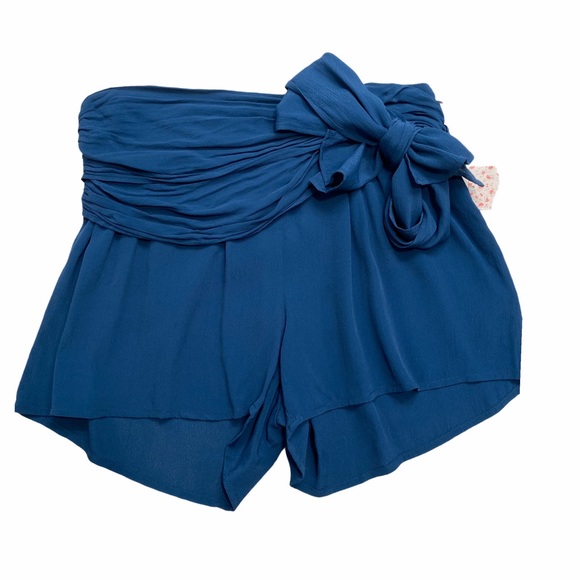 $128 Free People Wrap Style Silk Short Feaux Skirt - Picture 8 of 12